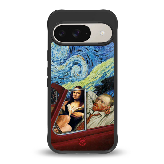 mona lisa x van gogh back phone cover | glass case for google pixel 9
