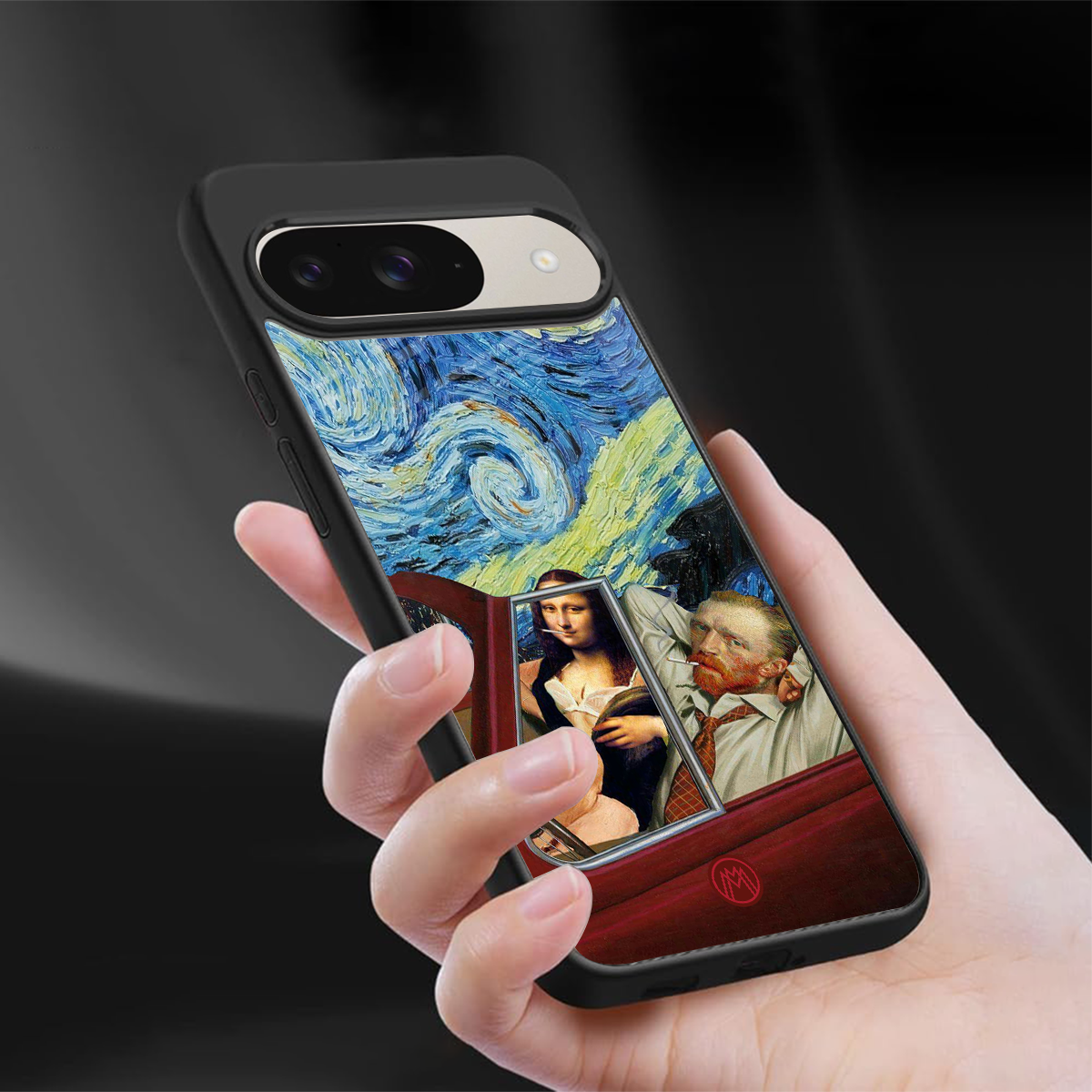 mona lisa x van gogh back phone cover | glass case for google pixel 9