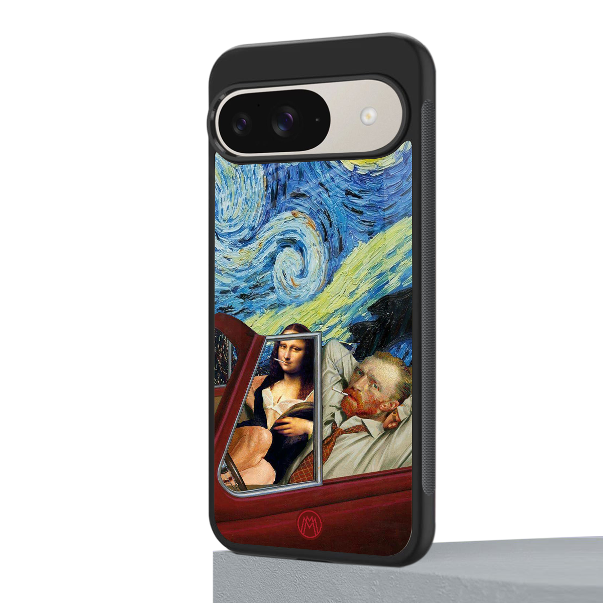 mona lisa x van gogh back phone cover | glass case for google pixel 9