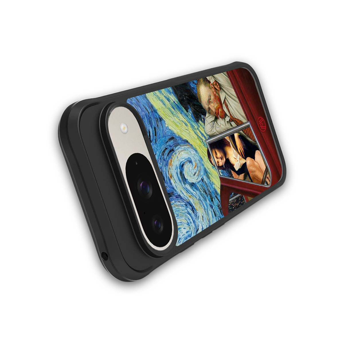 mona lisa x van gogh back phone cover | glass case for google pixel 9