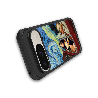 mona lisa x van gogh back phone cover | glass case for google pixel 9