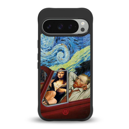 mona lisa x van gogh back phone cover | glass case for google pixel 9 pro