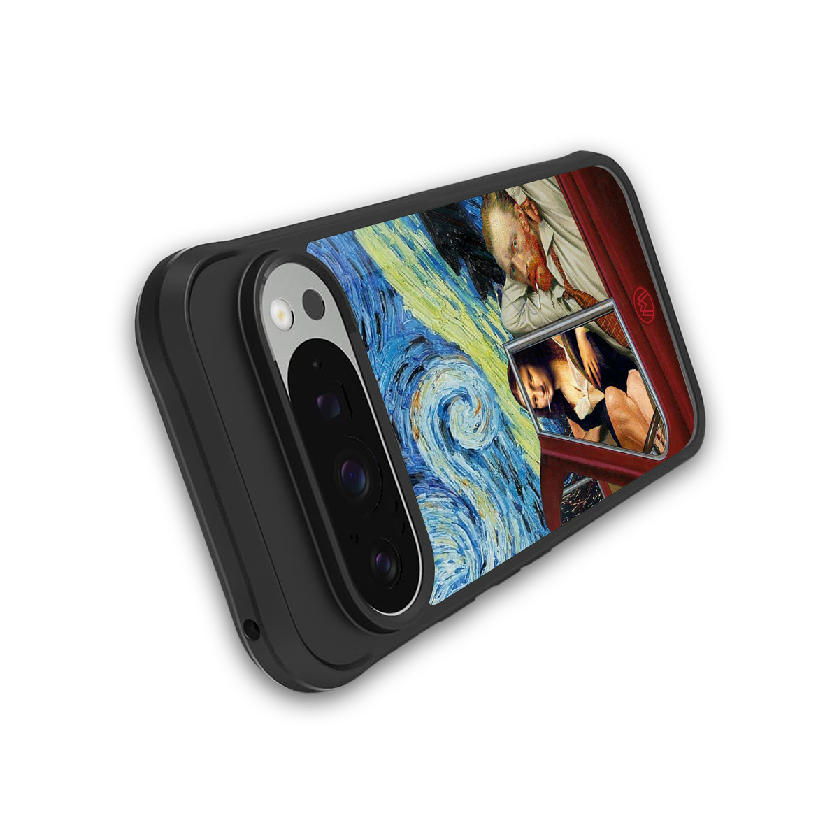 mona lisa x van gogh back phone cover | glass case for google pixel 9 pro xl