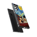 mona lisa x van gogh back phone cover | glass case for samsung galaxy s23 ultra