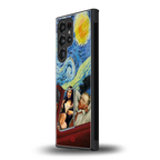 mona lisa x van gogh back phone cover | glass case for samsung galaxy s23 ultra