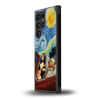 mona lisa x van gogh back phone cover | glass case for samsung galaxy s23 ultra