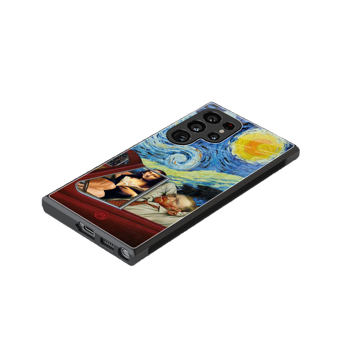 mona lisa x van gogh back phone cover | glass case for samsung galaxy s23 ultra