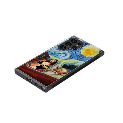 mona lisa x van gogh back phone cover | glass case for samsung galaxy s23 ultra