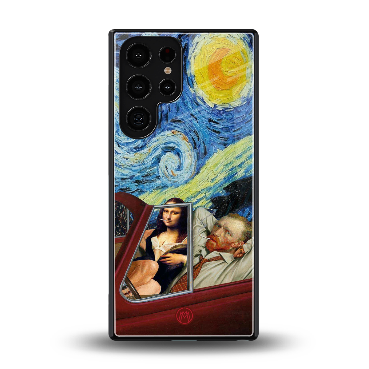mona lisa x van gogh back phone cover | glass case for samsung galaxy s25 ultra