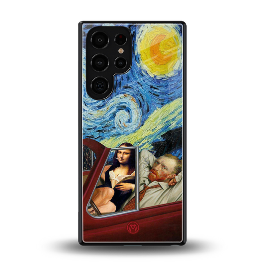 mona lisa x van gogh back phone cover | glass case for samsung galaxy s25 ultra