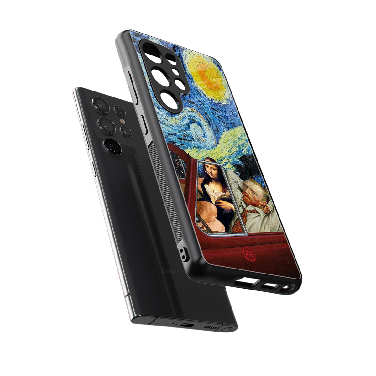 mona lisa x van gogh back phone cover | glass case for samsung galaxy s25 ultra