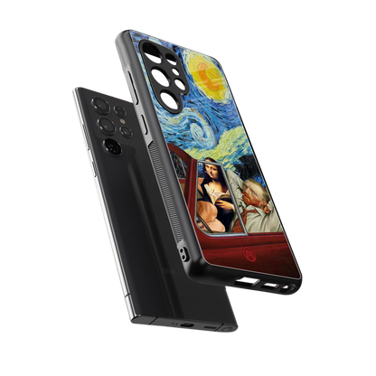 mona lisa x van gogh back phone cover | glass case for samsung galaxy s25 ultra