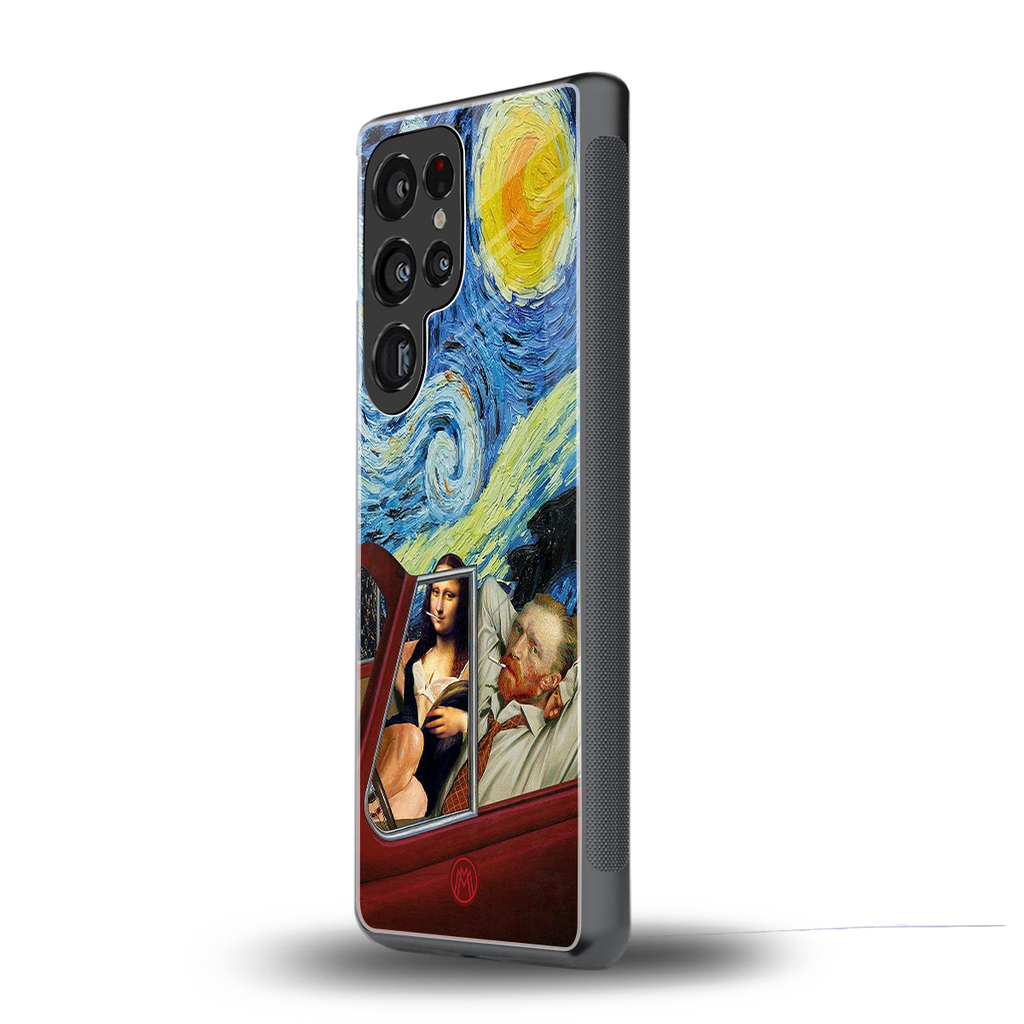 mona lisa x van gogh back phone cover | glass case for samsung galaxy s25 ultra