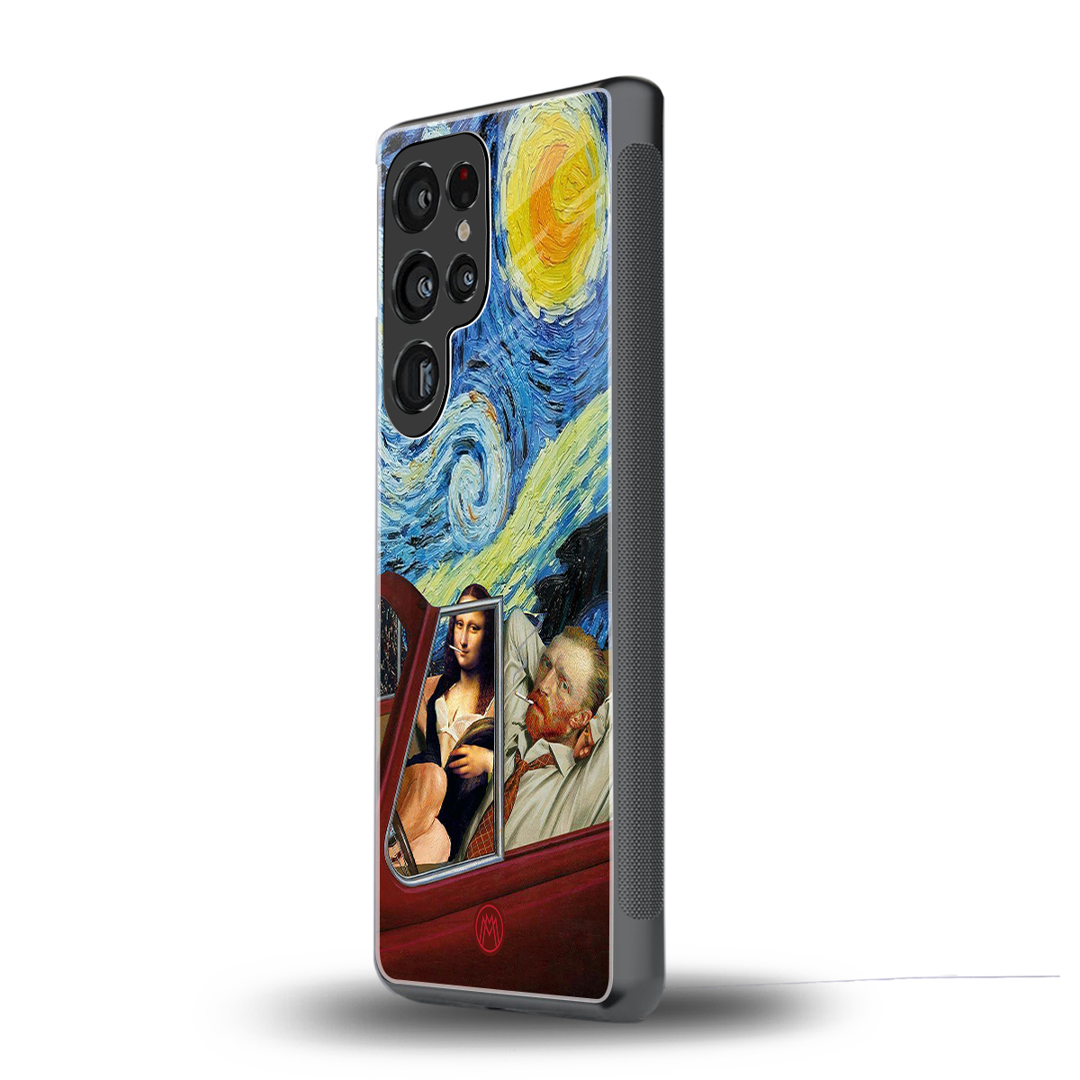 mona lisa x van gogh back phone cover | glass case for samsung galaxy s25 ultra