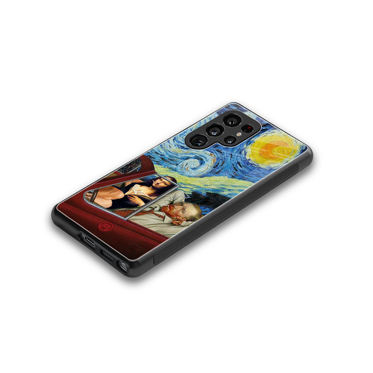 mona lisa x van gogh back phone cover | glass case for samsung galaxy s25 ultra