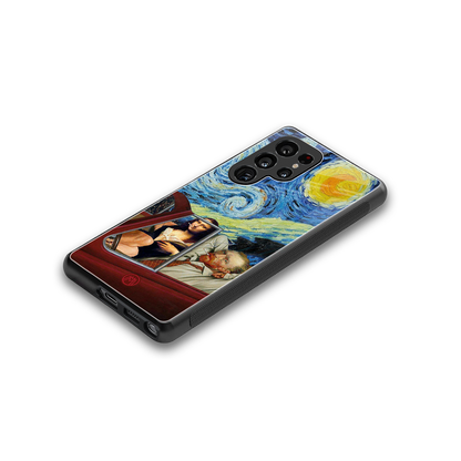 mona lisa x van gogh back phone cover | glass case for samsung galaxy s25 ultra