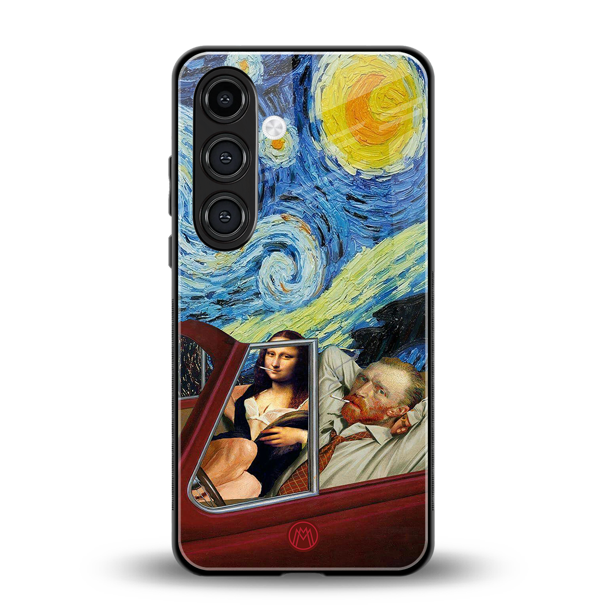 mona lisa x van gogh back phone cover | glass case for samsung galaxy s24 fe
