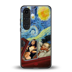 mona lisa x van gogh back phone cover | glass case for samsung galaxy s24 plus