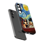 mona lisa x van gogh back phone cover | glass case for samsung galaxy s24 plus