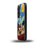 mona lisa x van gogh back phone cover | glass case for samsung galaxy s25 plus