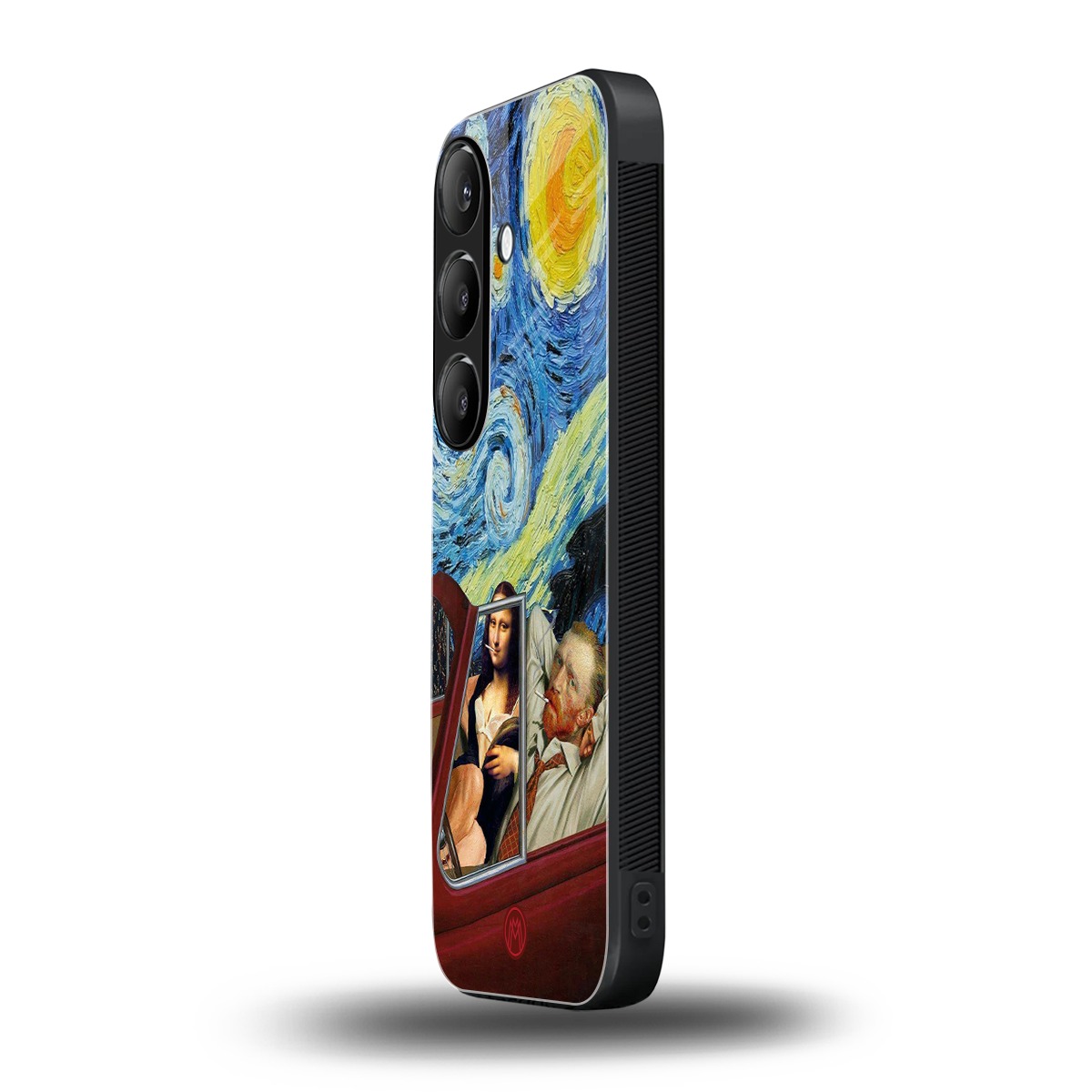 mona lisa x van gogh back phone cover | glass case for samsung galaxy s24 plus