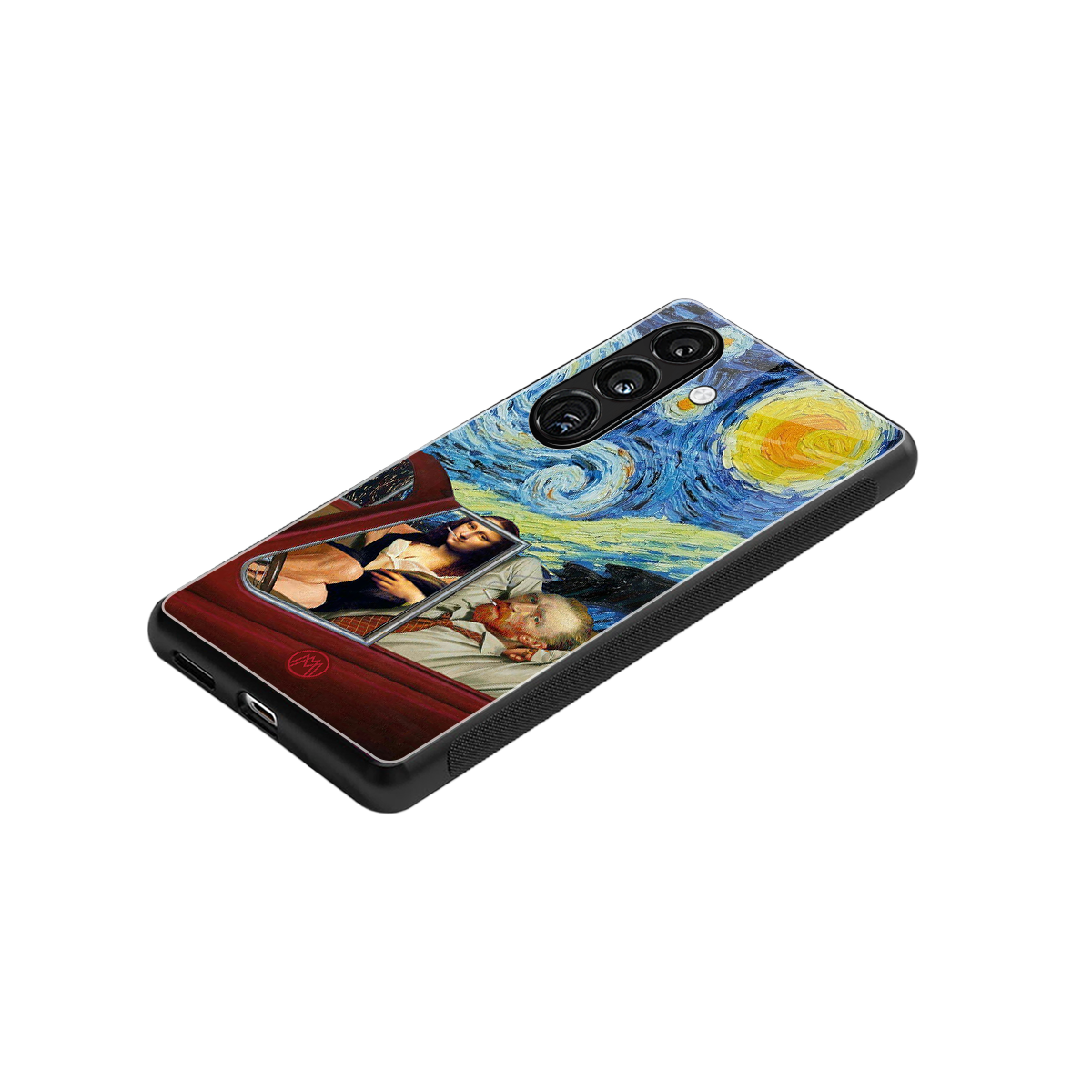 mona lisa x van gogh back phone cover | glass case for samsung galaxy s24 fe