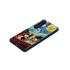 mona lisa x van gogh back phone cover | glass case for samsung galaxy s25 plus