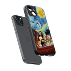 mona lisa x van gogh back phone cover | glass case for iphone 15