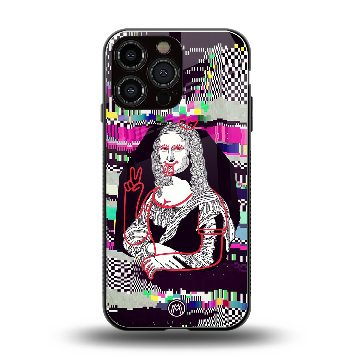 mona remix back phone cover | glass case for iphone 15 pro max