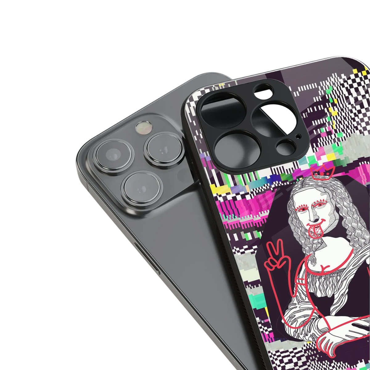 mona remix back phone cover | glass case for iphone 13 pro max