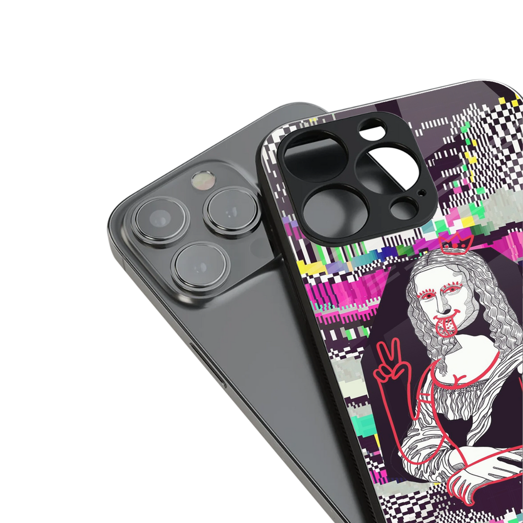 mona remix back phone cover | glass case for iphone 16 pro