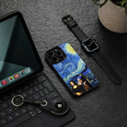 mona lisa starry night back phone cover | glass case for samsung galaxy s24