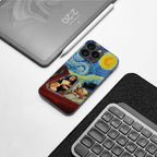 mona lisa x van gogh back phone cover | glass case for iphone 16 pro