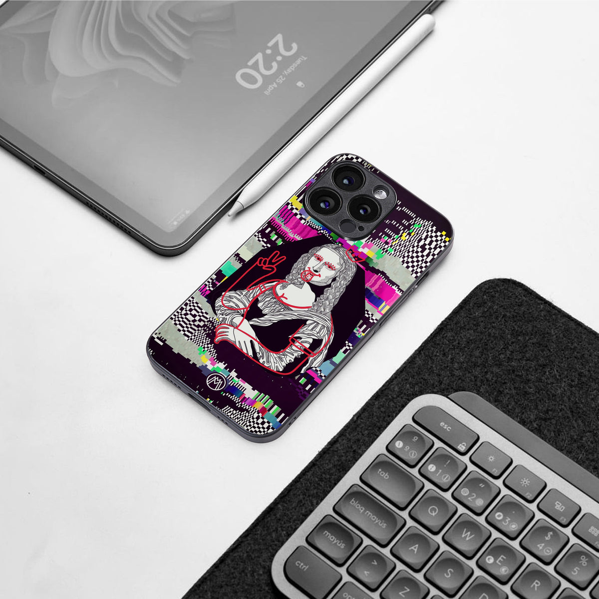 mona remix back phone cover | glass case for iphone 16 pro