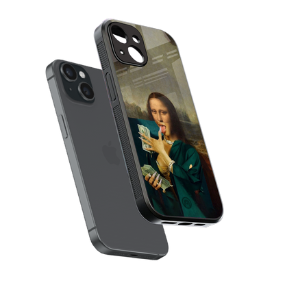 money lisa back phone cover | glass case for iphone 13 mini