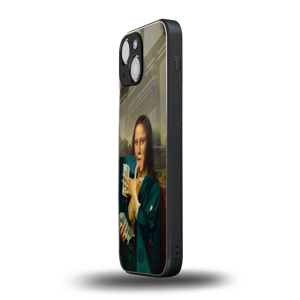 money lisa back phone cover | glass case for iphone 13 mini
