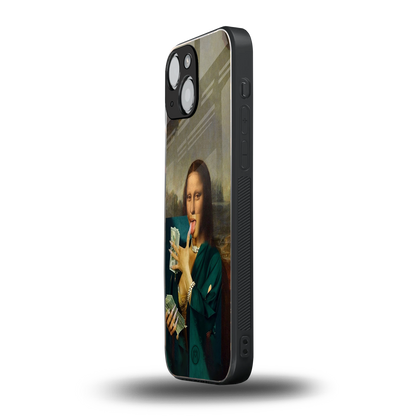 money lisa back phone cover | glass case for iphone 13 mini
