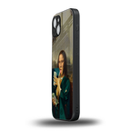 money lisa back phone cover | glass case for iphone 15 plus