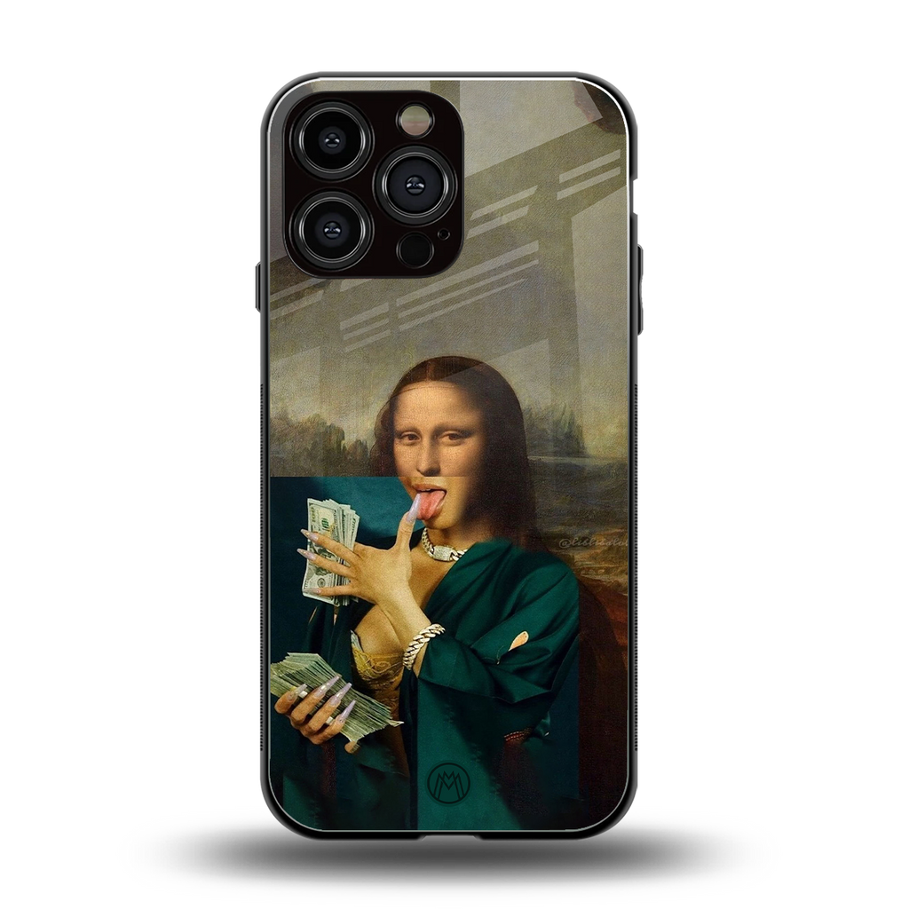 money lisa back phone cover | glass case for iphone 15 pro max