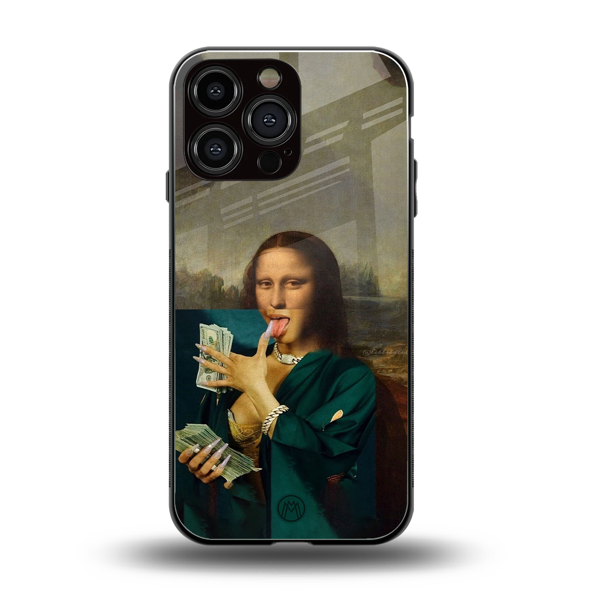 money lisa back phone cover | glass case for iphone 15 pro max