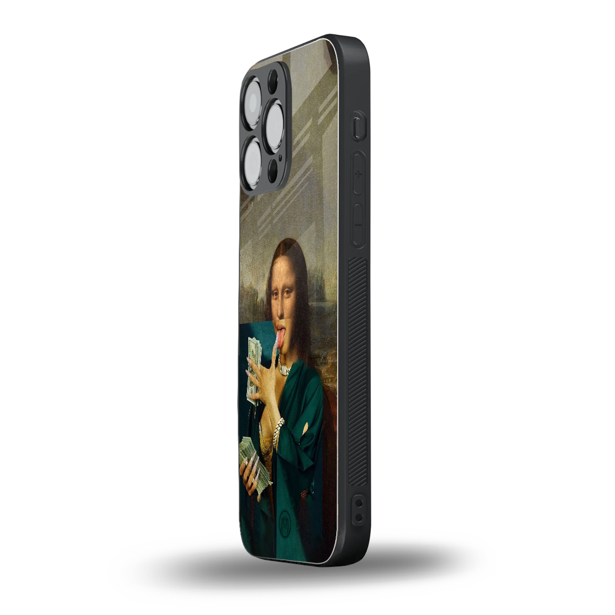 money lisa back phone cover | glass case for iphone 15 pro max