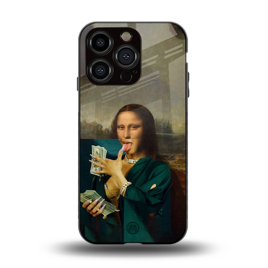 money lisa back phone cover | glass case for iphone 15 pro