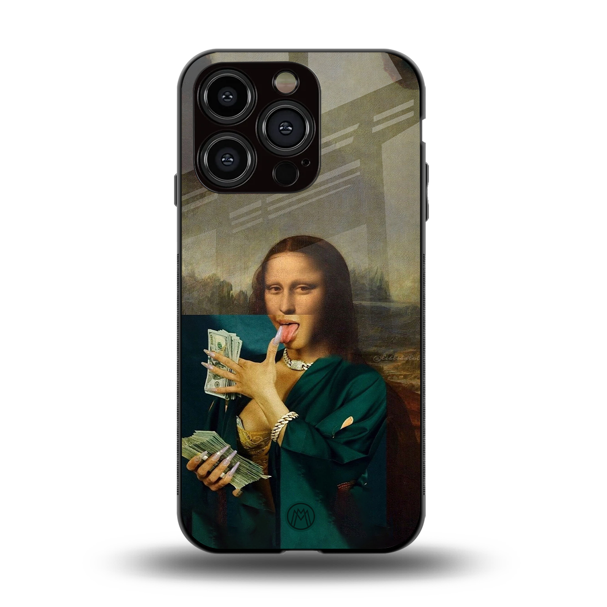 money lisa back phone cover | glass case for iphone 15 pro