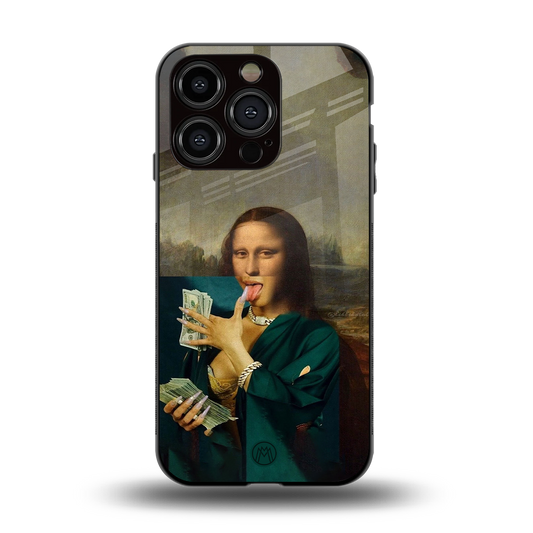 money lisa back phone cover | glass case for iphone 15 pro