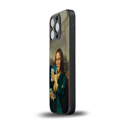 money lisa back phone cover | glass case for iphone 14 pro