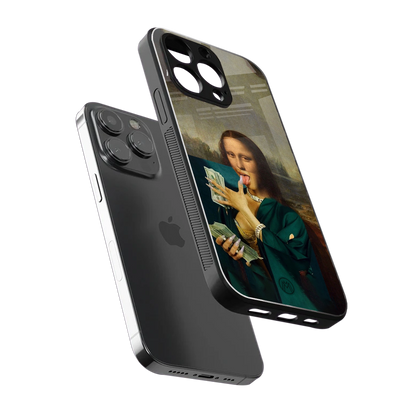 money lisa back phone cover | glass case for iphone 14 pro