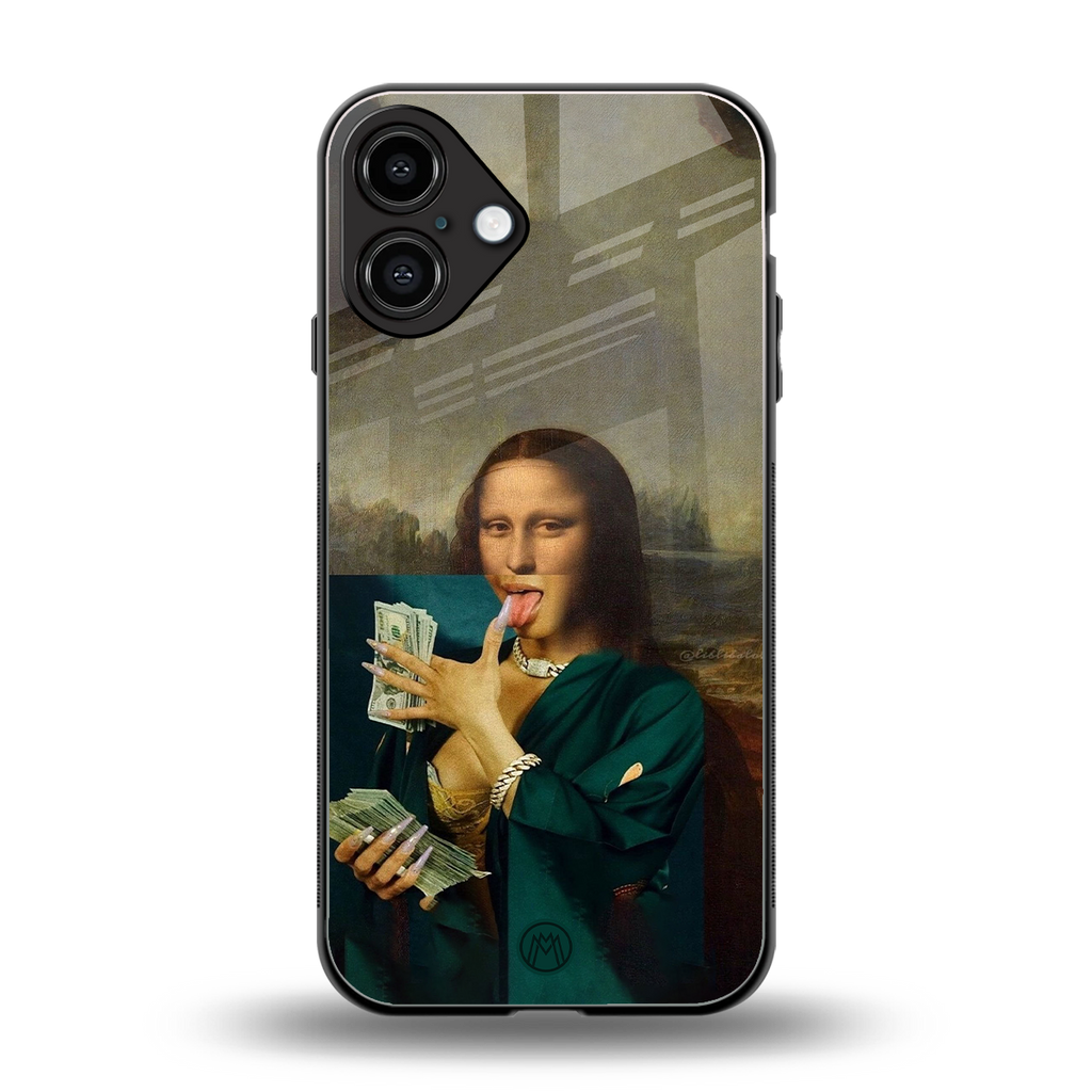 money lisa back phone cover | glass case for iphone 16 plus