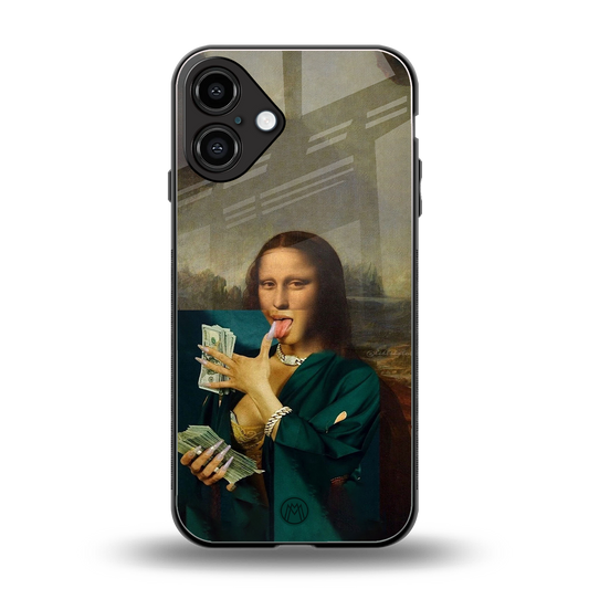 money lisa back phone cover | glass case for iphone 16 plus