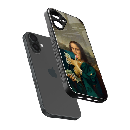money lisa back phone cover | glass case for iphone 16 plus