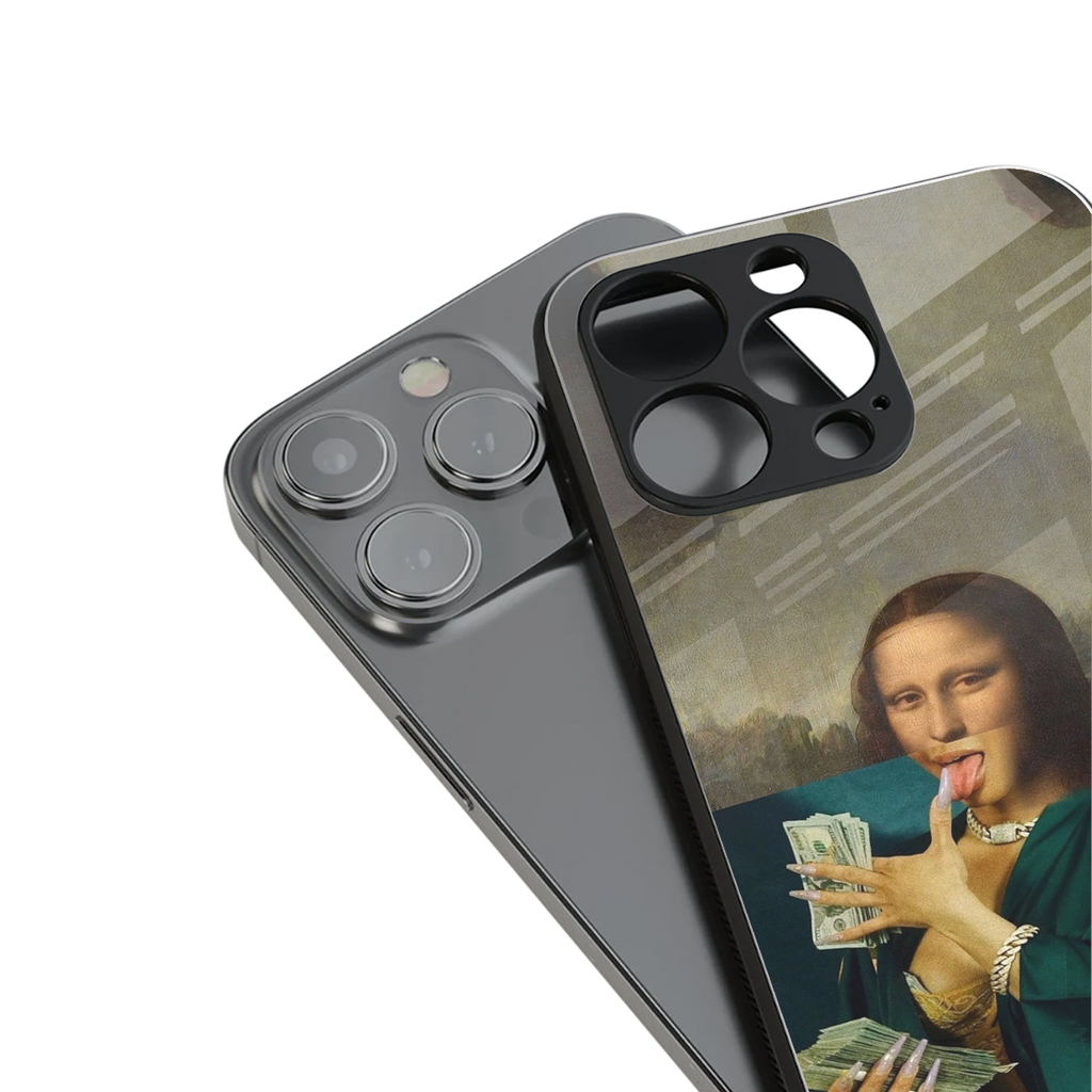 money lisa back phone cover | glass case for iphone 16 pro max